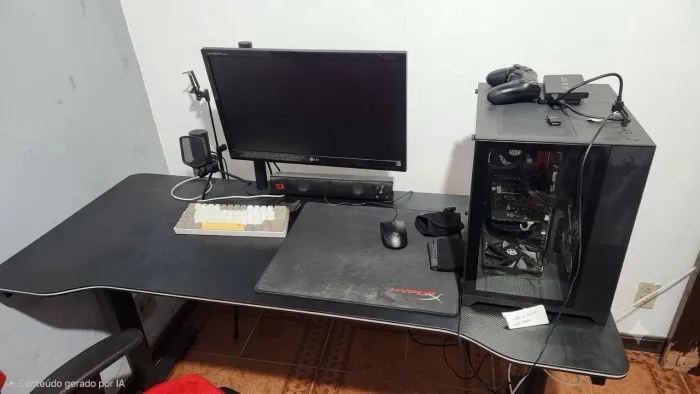 Pc Gamer AMD com monitor, teclado e mouse