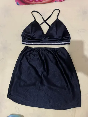 vendo conjunto short saia e cropped 