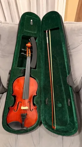 Violino 4/4 Prowinds Completo: Estojo + Arco + Espaleira + Breu