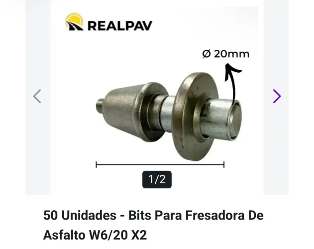 2 caixas 50 unidades Bits para Fresadora de asfalto W6/20 x2 ( com 15 de brinde )