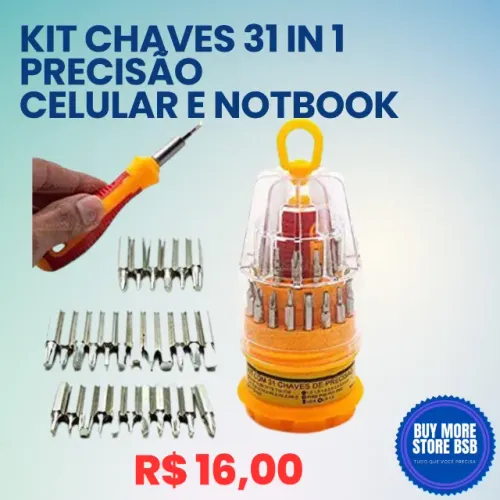 Kit De Ferramentas 31 Em 1 Pontas De Chaves Diversas Manuais Chave De Precisão Jogo Interc