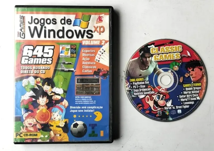 Itens Games Retrô PC: CD-Rom Classic Games + Capa Top Games Vol. 2