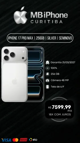 iPhone 17 Pro Max 256GB Seminovo