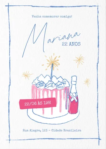 Vendo a arte para o seu convite de aniversário! 