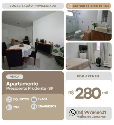 Permuta apartamento em Presidente Prudente.