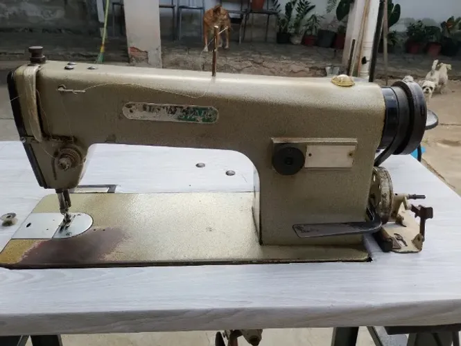 Máquina de costura industrial reta