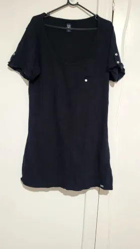 Vestido ou blusa m preta malha hering m