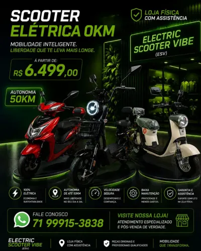 SCOOTER ELÉTRICA 0KM GARANTIA SERVIÇO DE ENTREGA e assistência técnica