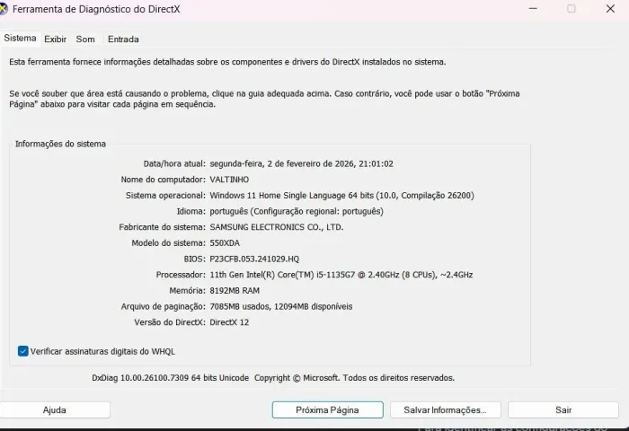 Notbook Sansung I5 8 Ram