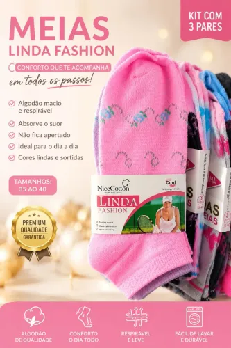 Kit meias 3 pares