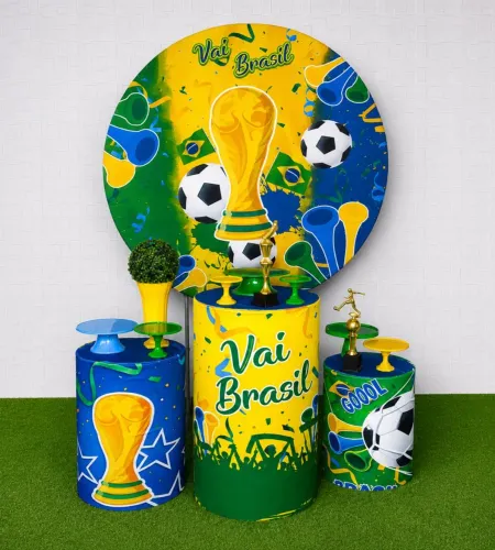 Decoração Brasil copa do mundo com pegue e monte simples