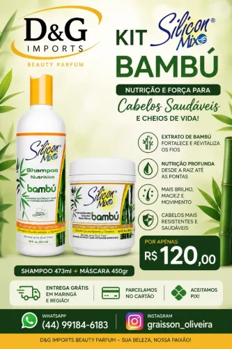 Kit Silicon Mix Bambú Shampoo e Máscara Nutrição
