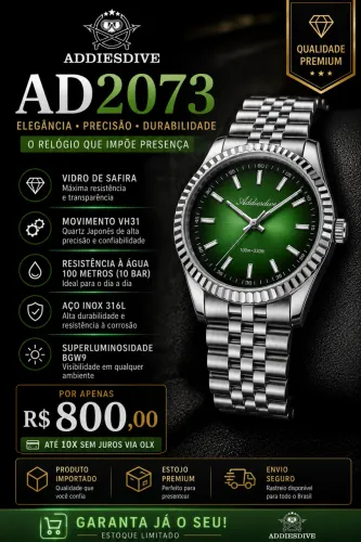 ADDIESDIVE AD2073 | Safira | VH31 Japonês | 100m | Novo