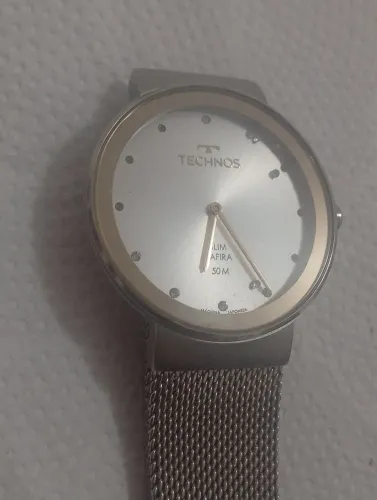 Relógio Technos Feminino Slim Prata