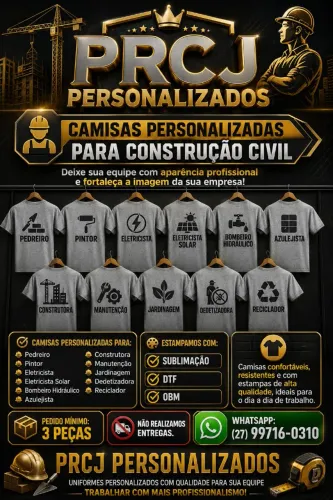 Camisas personalizadas para uniformes de construção civil