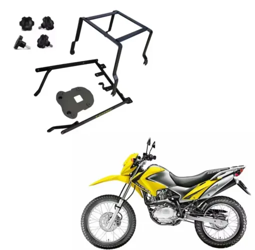 Suporte de baú removível 80/135 L Moto Honda Bros 150 Acompanha Baú 