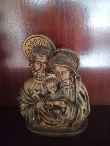 Imagem Sagrada Família Estilo Ouro Velho - Linda Peça Sacra