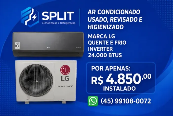 Ar condicionado 24.000btus quente e frio inverter - LG