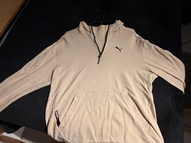Moletom Puma com Capuz Bege Tamanho M