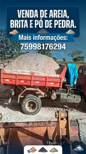 Venda de areia, brita e pó de pedra. 