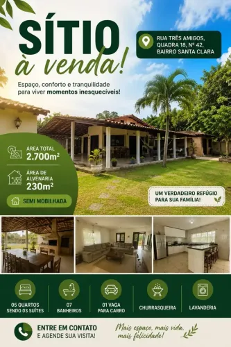 SÍTIO À VENDA BAIRRO SANTA CLARA
