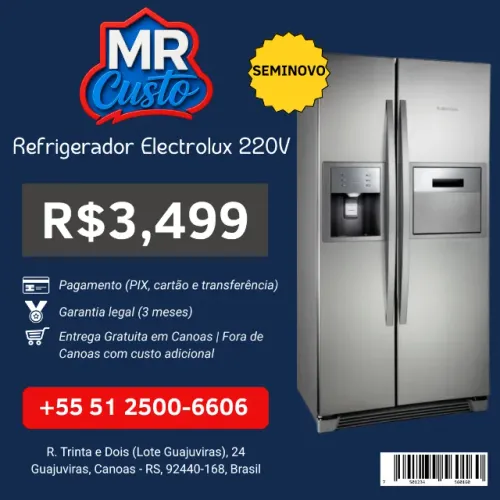 Geladeira Electrolux Seminova | Revisada e Testada, com Garantia e Frete Grátis | MR Custo