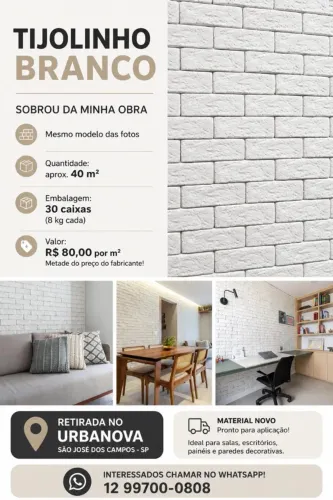 Revestimento em concreto Tijolinho Branco - R$/m2