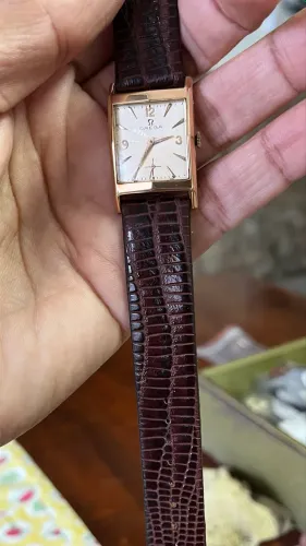 Relógio Masculino®?OMEGA 1950 Automático Plaqué de Ouro Coroa assinada