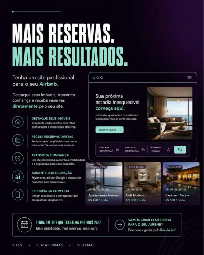 Tem Airbnb? Tenha seu próprio site profissional