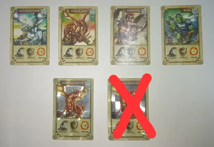 5 Cards coleção Dracomania Elma Chips Original 2008 (duas prateadas)