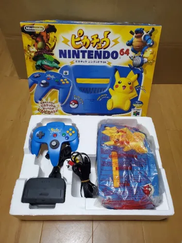 Nintendo 64 Pikachu Blue & Yellow Japonês Completo na Caixa