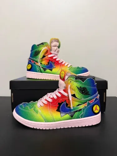 Tênis Jordan 1 x J Balvin colores y vibras