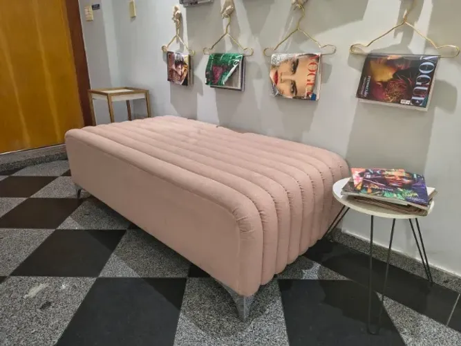 Puff longo rosa