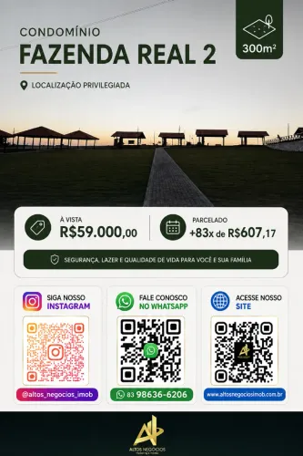 300m² para Construir - Fazenda Real 2