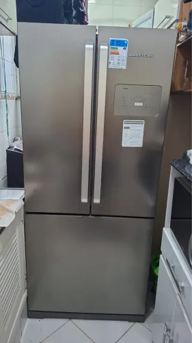 Geladeira Brastemp Side by Side, inox Inverso   