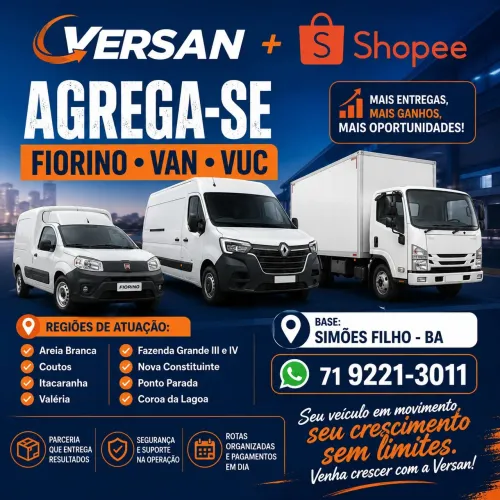 Agrega se veículos para entrega