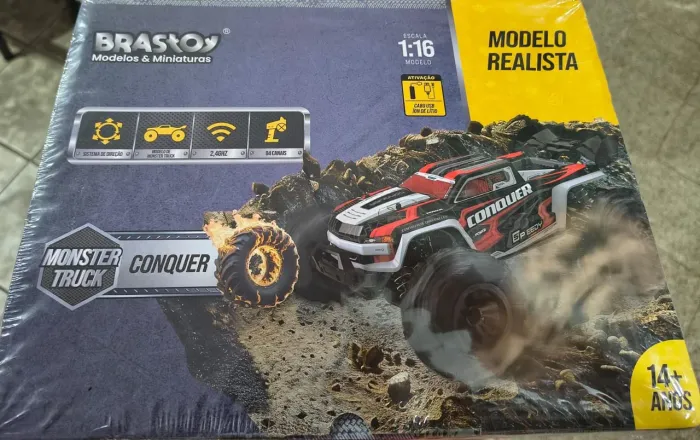 Carrinho de Controle Remoto Off-Road 4x4 Monster Truck Conquer