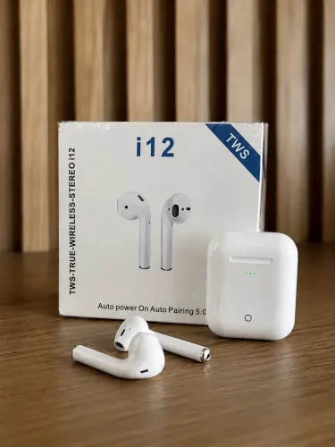 Fone de Ouvido Bluetooth i12 TWS Sem Fio Novo na Caixa