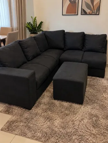 Sofá de Canto Com Puff Incluso (Entrega Imediata Produto Novo)