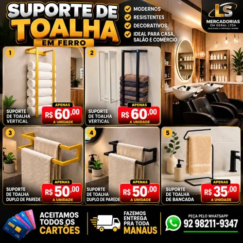 Suporte de tolha de ferro rústico