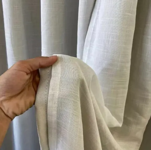 Cortina Trilho Suíço Duplo Voil Linho + Forro Blackout 6,00 x 2,70