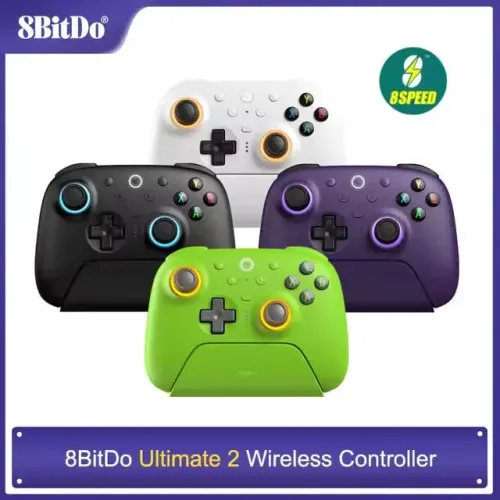 Controle 8Bitdo Ultimate 2 TMR, 1000 Hz, HALL EFFECT, Com Dock de carregamento