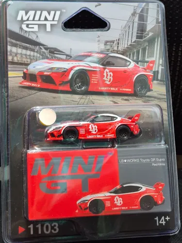 Mini GT #1103 - LB?WORKS Toyota GR Supra (Red/White)