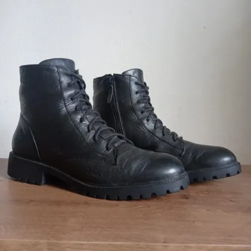 Bota coturno masculino - 39 - santa lolla original - couro legítimo preto tratorado