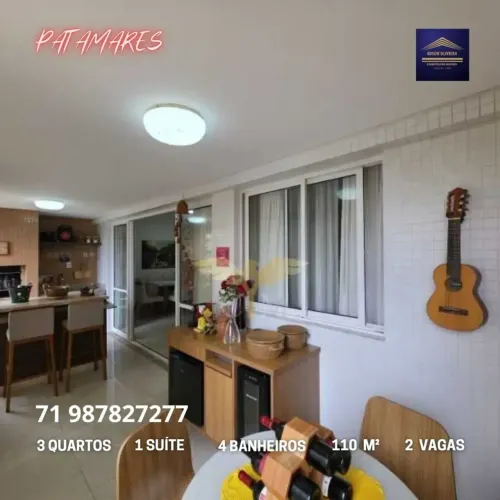 APARTAMENTO 3 QUARTOS (1 SUÍTE), VARANDA, HOME OFFICE, 110M² - PATAMARES