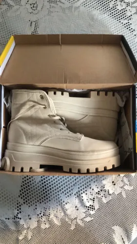Bota coturno feminina original bege/off-white 