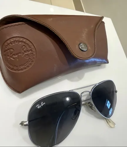 Óculos Ray-Ban aviador prateado
