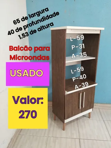 Balcão torre para microondas USADO conservado