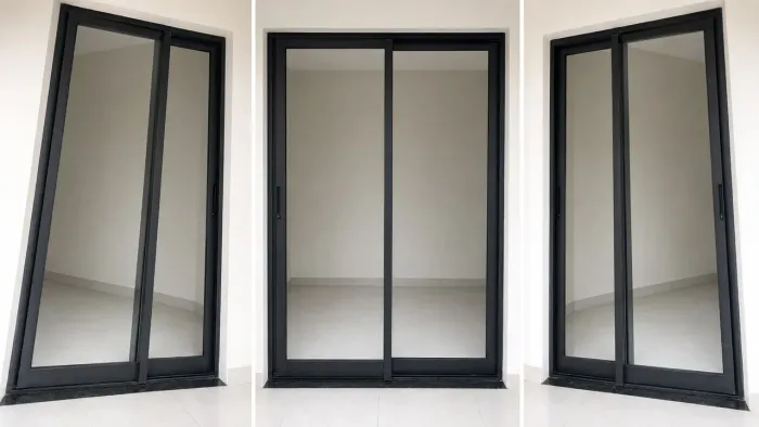 Porta de Correr em Alumínio Linha Suprema 2,12 x 1,82 m - Preta - Excelente Estado