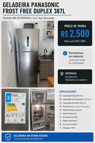 GELADEIRA INOX 